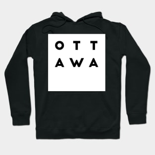 Ottawa | White square, black letters | Canada Hoodie